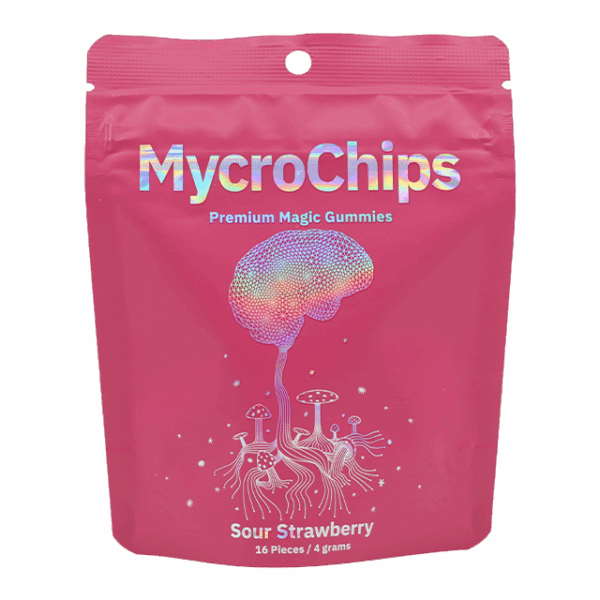 MycroChips Premium Magic Gummies - Sour Strawberry - Front