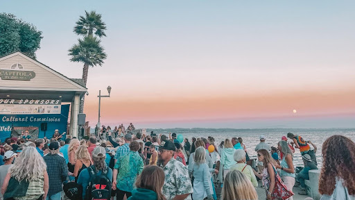 Community event in Capitola Village near the beach