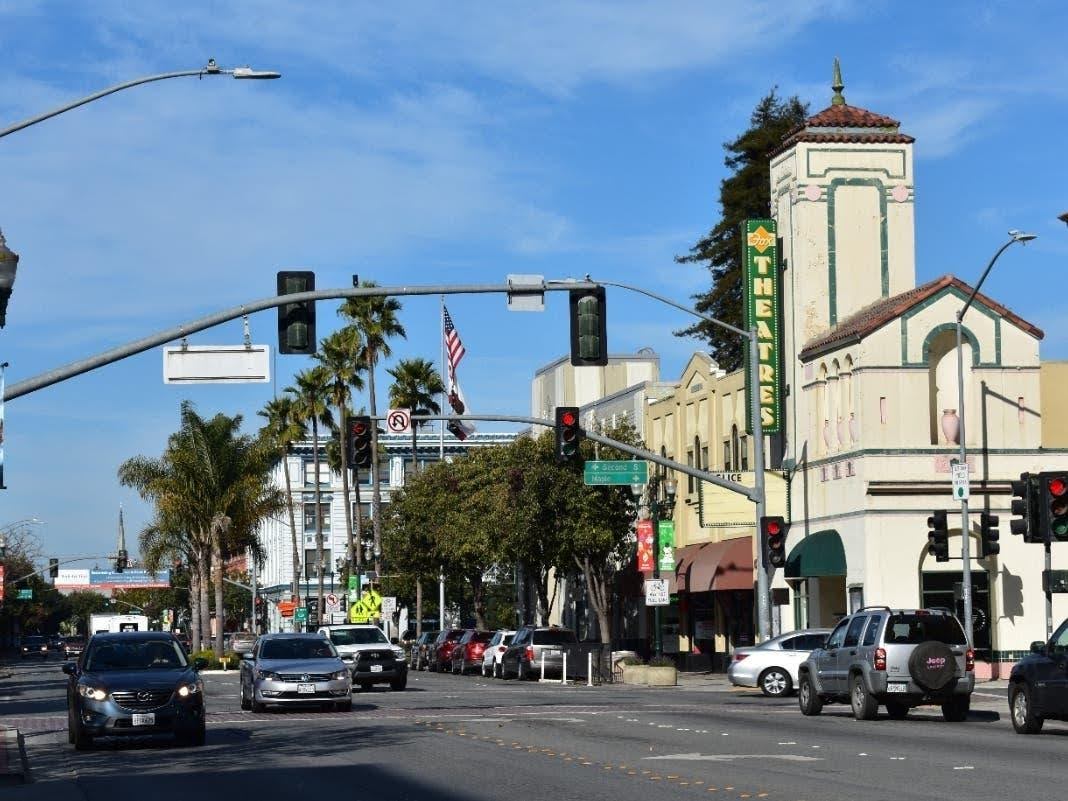 Historic buildings in Downtown Watsonville, California
