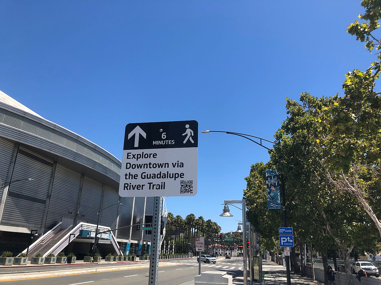 Guadalupe River Trail beside Downtown San Jose