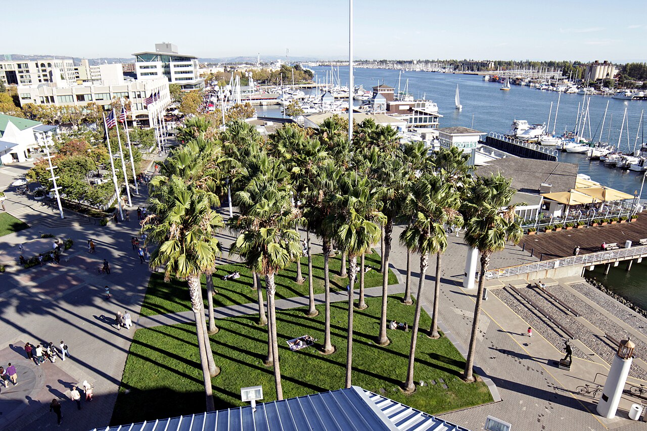Jack London Square marina and Oakland Estuary waterfront