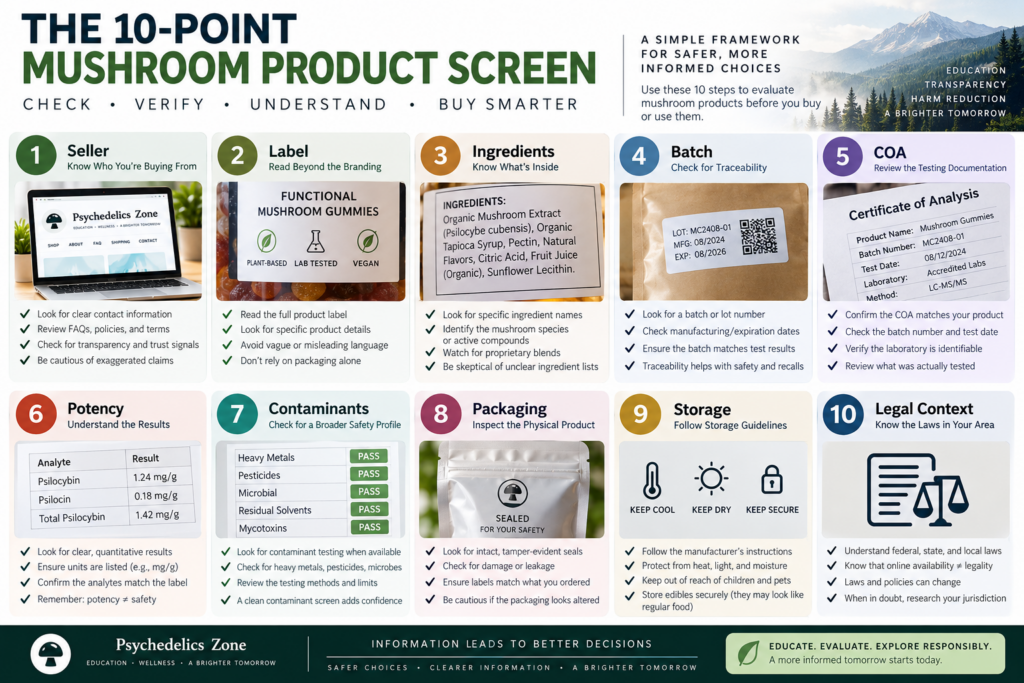 The 10-Point Mushroom Product Screen