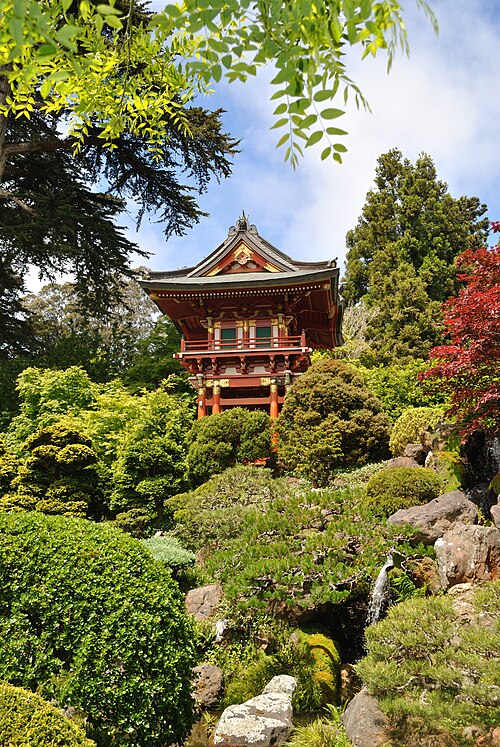 Redwoods and Japanese Tea House in Piedmont Park