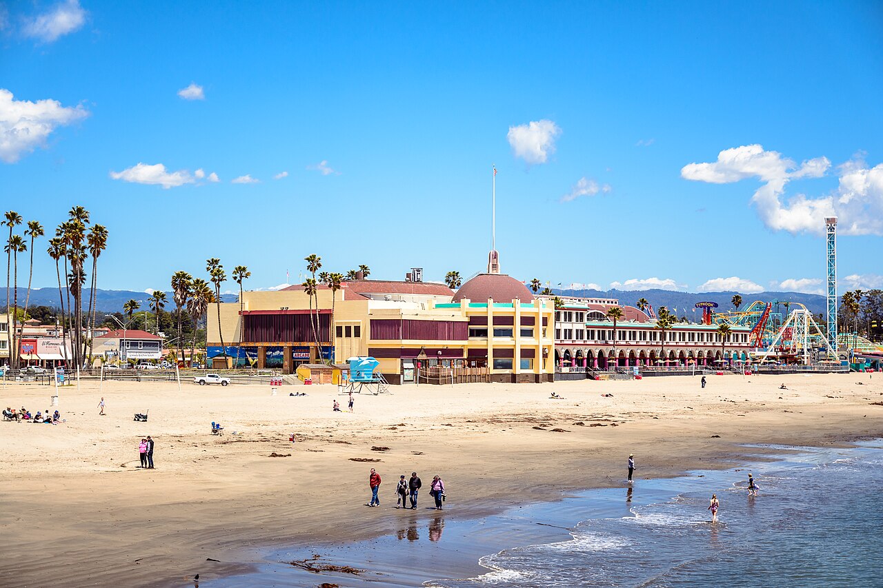 Santa Cruz Beach Boardwalk beside Monterey Bay