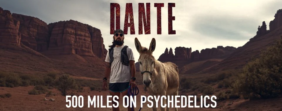 Desert endurance runner representing the documentary Dante: 500 Miles on Psychedelics