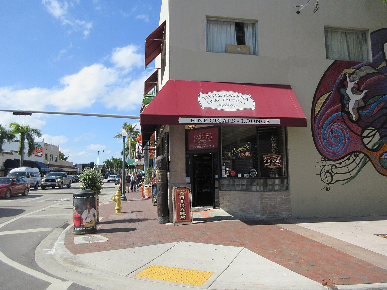 Calle Ocho streetscape in Little Havana Miami