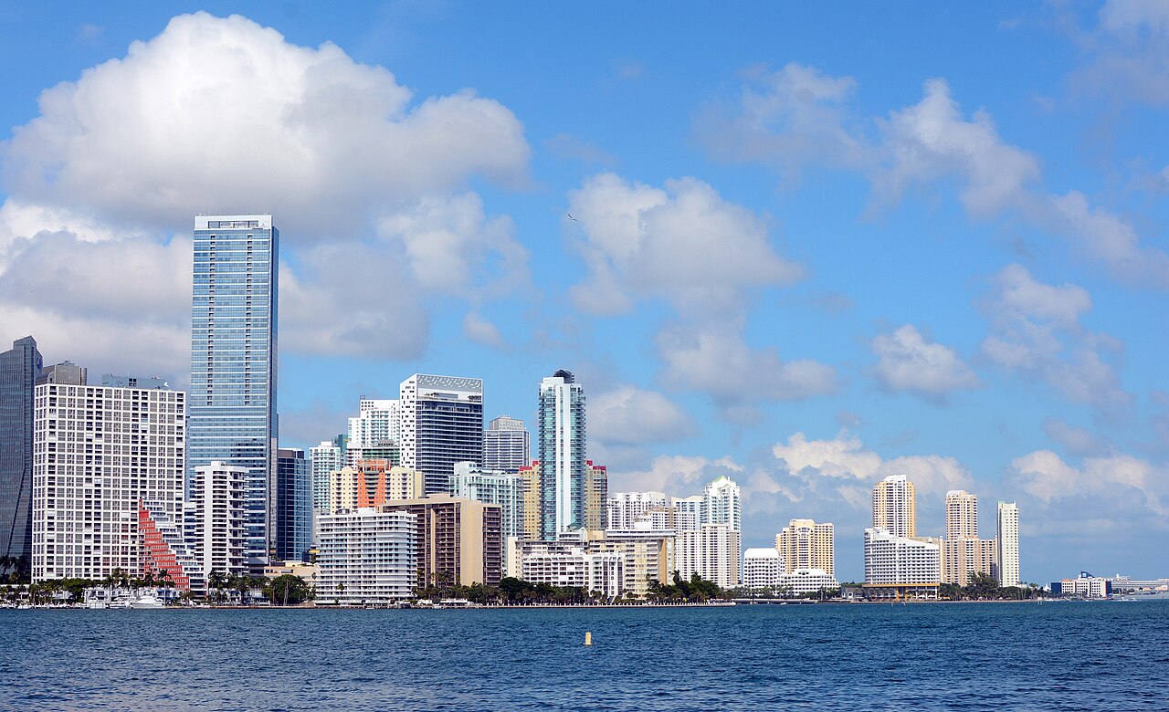 Biscayne Bay and the Downtown Miami skyline in Florida