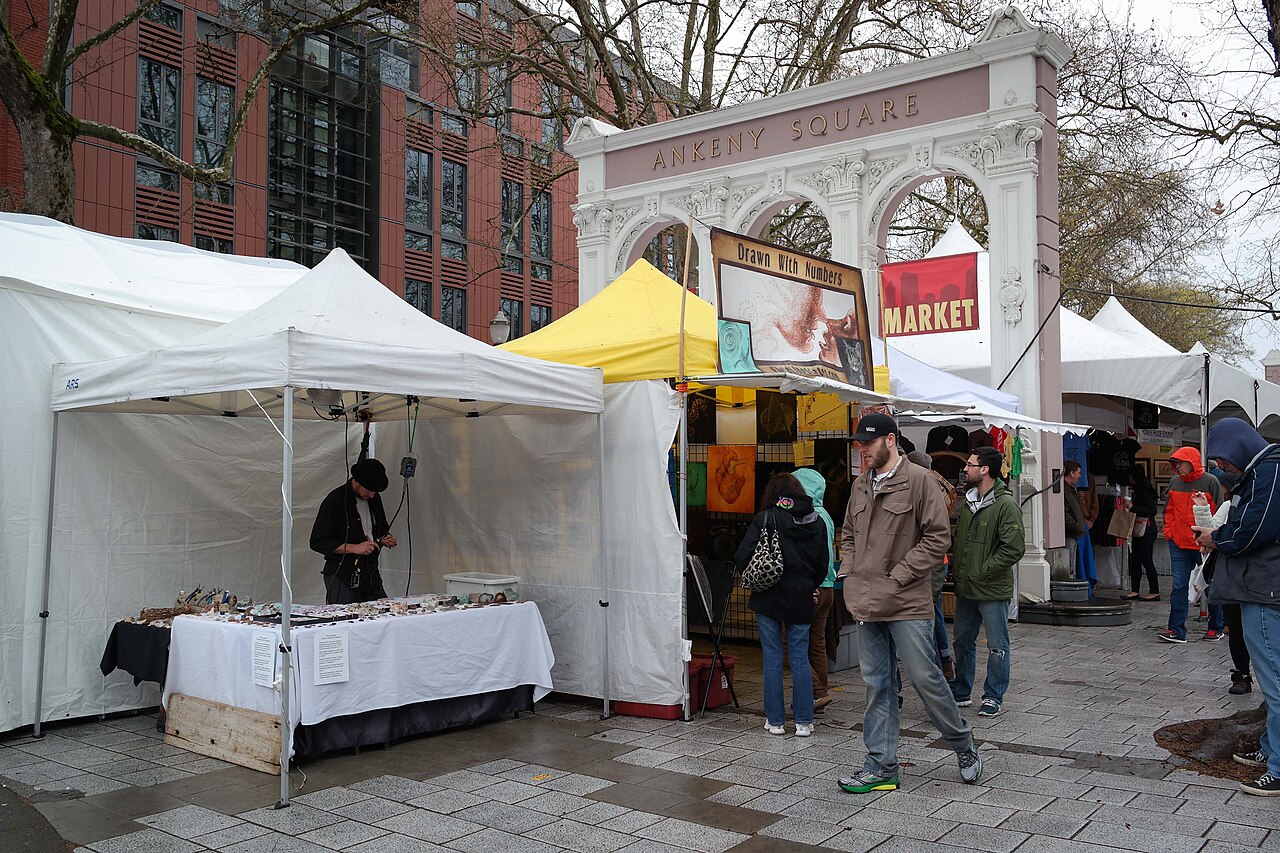 Portland Saturday Market beside the Old Town waterfront